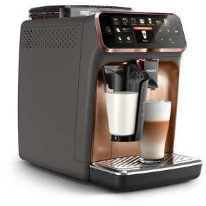 PHILIPS Kaffeevollautomat EP5144/70 5400 Series, 12 Kaffeespezialitäten Kaffeevollautomaten mit LatteGo-Milchsystem und TFT-Display; Grau Kupfer verchromt grau, kupfer Kaffeevollautomat