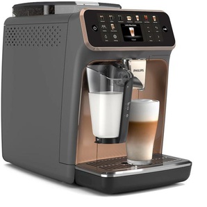PHILIPS Kaffeevollautomat EP5544/80 5500 Series, 20 Kaffeespezialitäten (heiß oder eisgekühlt), grau (grau, kupfer), B:24,6cm H:37,1cm T:43,3cm, Kaffeevollautomaten, LatteGo-Milchsystem, SilentBrew Technologie, Grau/Kupfer, Topseller