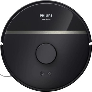 PHILIPS Saugroboter XU3000/01, 230 min Akkulaufzeit, Teppichfunktion 360 Lasernavigation und Wischfunktion schwarz (dunkel und beluga, metallic) Saugroboter