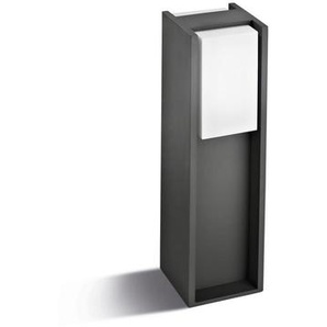 Philips Pollerleuchte Bridge , Schwarz , Metall, Kunststoff , 12.1x40.2x12.1 cm , LED-Leuchtmittel austauschbar , Lampen & Leuchten, Aussenbeleuchtung, Wegbeleuchtung, Sockelleuchten