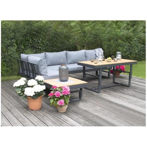 Piazza Gartenlounge Set - Aluminium, grau, für 6 Personen, wetterfest - Ecklounge, Lounge Set bellavista - Home&Garden / Green Spirit