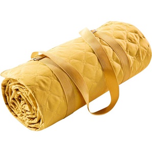 Picknickdecke BIEDERLACK Ultrasonic Wohndecken Gr. B/L: 130 cm x 170 cm, gelb (ocker) Weiteres Campingzubehör mit Tragegurt