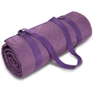 Picknickdecke BIEDERLACK Ultrasonic Wohndecken Gr. B/L: 130 cm x 170 cm, lila (violet) Weiteres Campingzubehör mit Tragegurt
