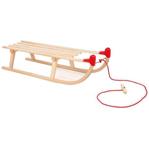 Pinolino Davos-Schlitten - rot - Massivholz -