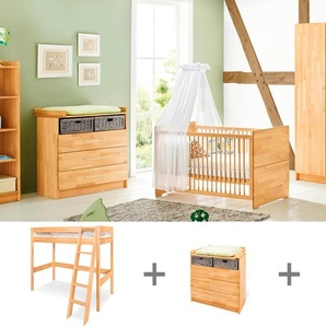 Pinolino Jugendzimmer-Set „Natura” breit mit Hochbett, 3-tlg. 4174521