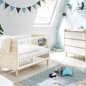 Pinolino® Babymöbel-Set Flow, (Spar-Set, 2-St., Kinderbett, Wickelkommode), mit Kinderbett und Wickelkommode, Made in Europe