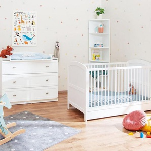 Pinolino® Babymöbel-Set Laura, breit, (Spar-Set, 2-St., Kinderbett, Wickelkommode), Made in Germany, mit Kinderbett und Wickelkommode
