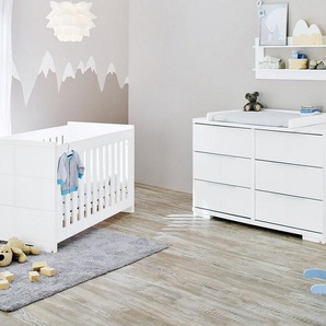 Pinolino® Babymöbel-Set Polar, (Spar-Set, 3-St., Kinderbett, Wickelkommode), extrabreit, mit Kinderbett und Wickelkommode