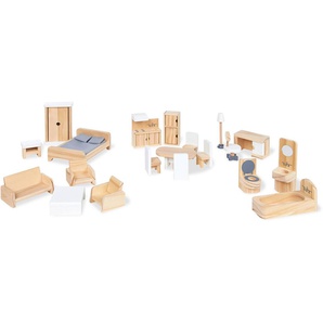 Pinolino® Puppenhausmöbel Puppenhauseinrichtung aus Holz (Set, 20tlg), aus Holz