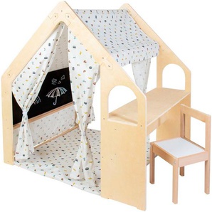 Pinolino® Spielhaus Thilda, inkl. Stoffdach Dessin Kleine Flitzer, 3-tlg.