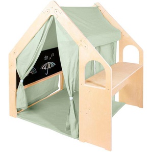 Pinolino® Spielhaus Thilda, inkl. Stoffdach, salbeigrün, 3-tlg.