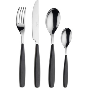 PINTINOX Besteck-Set Riva (16-tlg), 4 Personen, Edelstahl 18/0, Kunststoff, mit Kunststoffgriff in Holz-Optik