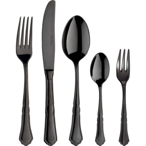 PINTINOX Besteck-Set Settecento Treasure Total Black (30-tlg), 6 Personen, Edelstahl 18/10, Optik schwarz PVD Beschichtung