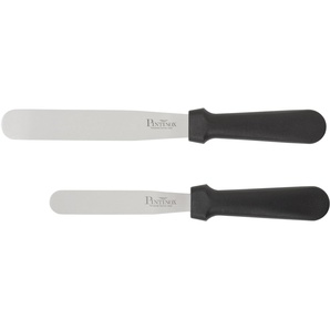 Streichpalette PINTINOX Professional Küchenpaletten schwarz (edelstahlfarben, schwarz) Back- Kochhelfer Edelstahl, spülmaschinengeeinget, 1 Spatel 10,5cm, 15,9 cm