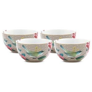 PiP Studio Tapas-Schale Blushing Birds, Schale im 4er Set, Porzellan, (Set, 4-tlg), Snackschale, Dipschale, Servierschale, Ø 12 cm
