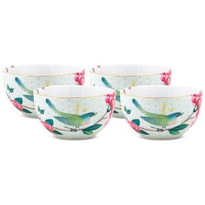 PiP Studio Tapas-Schale Blushing Birds, Schale im 4er Set, Porzellan, (Set, 4-tlg), Snackschale, Dipschale, Servierschale, Ø 12 cm