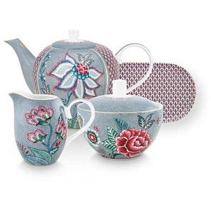 PiP Studio Teeservice Tee-Set Flower Festival (4-tlg), 4 Personen, Porzellan, Flower Festival Kollektion, 4-teiliges Set