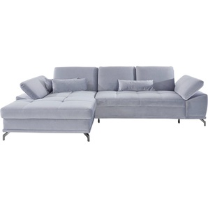 Places of Style Ecksofa Costello, incl. Sitztiefenverstellung und Armlehnfunktion, incl. 2 Nierenkissen