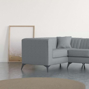 Places of Style Ecksofa MATTHEW L-Form ideal für kleine Räume, Maße B/T/H: 240/167/74 cm, elegantes Designsofa, Steppung im Rücken, incl. Zierkissen