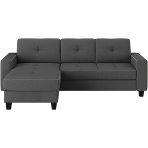 Places of Style Ecksofa Varese L-Form, wahlweise mit Bettfunktion und Bettkasten
