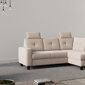 Places of Style Ecksofa Varese, Kreuznaht in beige