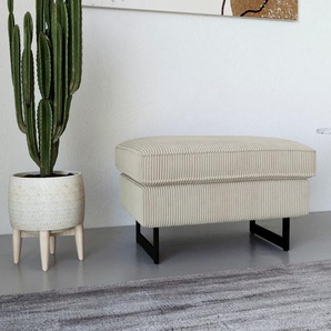 Places of Style Hocker »Pinto«, mit Keder, Metallfüßen und auch in Cord Bezug erhältlich