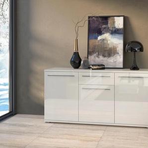 Kommode PLACES OF STYLE Piano Sideboards Gr. B/H/T: 180 cm x 84,6 cm x 45,2 cm, 1, beige (beige hochglanz) Kommode Hochglanz UV lackiert, Soft-Close Funktion