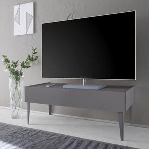 TV-Board PLACES OF STYLE Zela Sideboards grau (front, korpus: anthrazit lack matt) TV-Lowboards mit 2 Schubladen, Füßen, Breite 123 cm