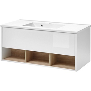 Places of Style Waschtisch Studio Line, Waschtisch inkl. Waschbecken, modernes Design, in zwei Farben verfügbar, ausreichend Stauraum