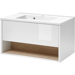 Places of Style Waschtisch Studio Line, Waschtisch inkl. Waschbecken, modernes Design, in zwei Farben verfügbar, ausreichend Stauraum