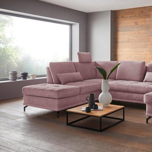 Places of Style Wohnlandschaft Costello U-Form, mit Sitztiefenverstellung, Armteilverstellung und, 3 Nierenkissen, optional Bettfunktion und Bettkasten
