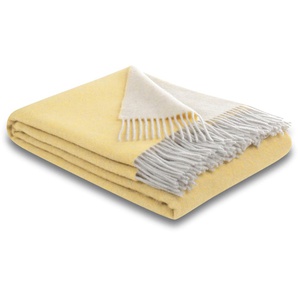 Plaid BIEDERLACK Cashmere-Plaid Wohndecken Gr. B/L: 130 cm x 170 cm, yellow, creme Wolldecken