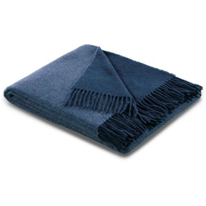 Plaid BIEDERLACK Soft Impression Wohndecken Gr. B/L: 150 cm x 200 cm, blau (jeans, marine) Wolldecken im Doubleface-Look