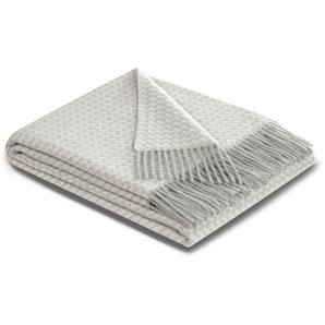 Plaid BIEDERLACK Vivo Wohndecken Gr. B/L: 130 cm x 170 cm, silberfarben (silver) Wolldecken mit hohem Kaschmiranteil