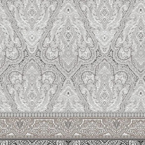 Plaid FLEURESSE Plaid Wohndecken Gr. B/L: 180 cm x 270 cm, grau (grau, weiß) Baumwolldecken Mako Satin, in Gr. 180x270 cm, Plaid