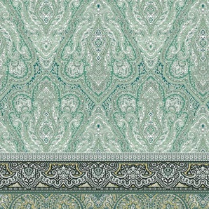 Plaid FLEURESSE Plaid Wohndecken Gr. B/L: 180 cm x 270 cm, grün (grün, schwarz) Baumwolldecken Mako Satin, in Gr. 180x270 cm, Plaid