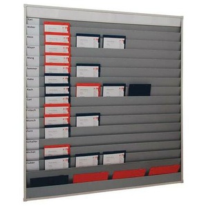 Planungstafel H1765xB1580xT78 mm 15 Schienen grau