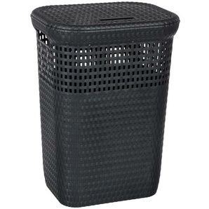 Plastik wäschekorb 60l rattan grau - 5five