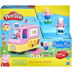 Play Doh Peppas Ice Cream Playset, mit 2 Figuren und 5 Dosen Spielknete