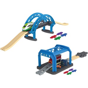 Playtive Holz Eisenbahn Werkstatt / Brücke, mit Farbtechnologie