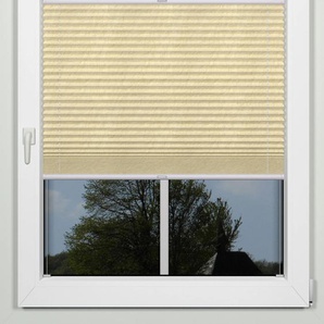 Plissee INDEKO advanced Plissees Gr. 100 cm, zweiseitig verschiebbar, 102 cm, beige (sand, weiß) Sonnenschutz-Plissees