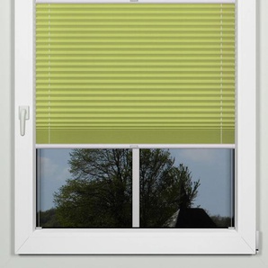 Plissee INDEKO simple Plissees Gr. 130 cm, zweiseitig verschiebbar, 101 cm, grün (grün, weiß) Sonnenschutz-Plissees