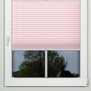 Plissee INDEKO simple Plissees Gr. 130 cm, zweiseitig verschiebbar, 101 cm, rosa (rosé, weiß) Sonnenschutz-Plissees