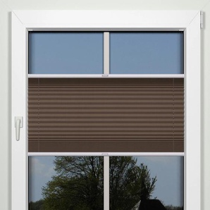 Plissee INDEKO simple Plissees Gr. 130 cm, zweiseitig verschiebbar, 112 cm, braun (espresso, weiß) Sonnenschutz-Plissees nach Maß