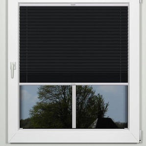 Plissee INDEKO simple Plissees Gr. 220 cm, zweiseitig verschiebbar, 103 cm, schwarz (schwarz, weiß) Sonnenschutz-Plissees