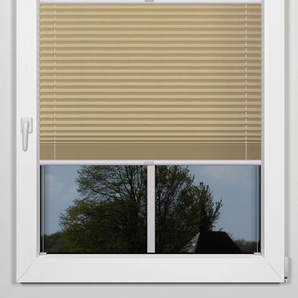 Plissee INDEKO simple Plissees Gr. 220 cm, zweiseitig verschiebbar, 104 cm, braun (lattemacciato, weiß) Sonnenschutz-Plissees