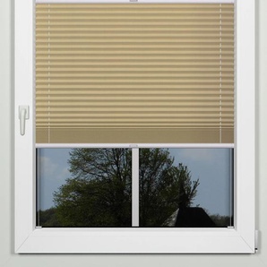 Plissee INDEKO simple Plissees Gr. 220 cm, zweiseitig verschiebbar, 68 cm, braun (lattemacciato, weiß) Sonnenschutz-Plissees nach Maß
