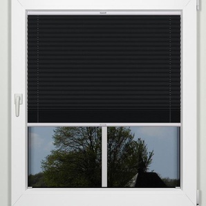 Plissee INDEKO simple Plissees Gr. 220 cm, zweiseitig verschiebbar, 81 cm, schwarz (schwarz, weiß) Sonnenschutz-Plissees