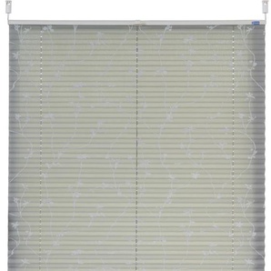 Plissee K-HOME Klemmfix Elba Plissees Gr. 130 cm, zweiseitig verschiebbar, 50 cm, grau (grau, weiß, weiß) Plissees ohne Bohren Lichtschutz, Bohren, verspannt, bedruckt