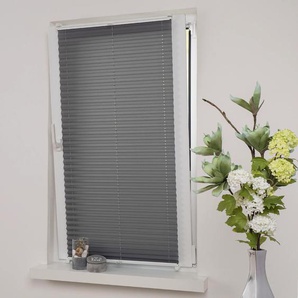 Plissee LIEDECO Klemmfix-Plissee verspannt Plissees Gr. 130 cm, zweiseitig verschiebbar, 60 cm, grau Plissees ohne Bohren